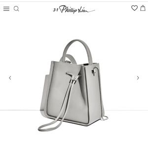 Philip Lim 3.1 grey Soleil bucket bag size small crossbody top handle leather